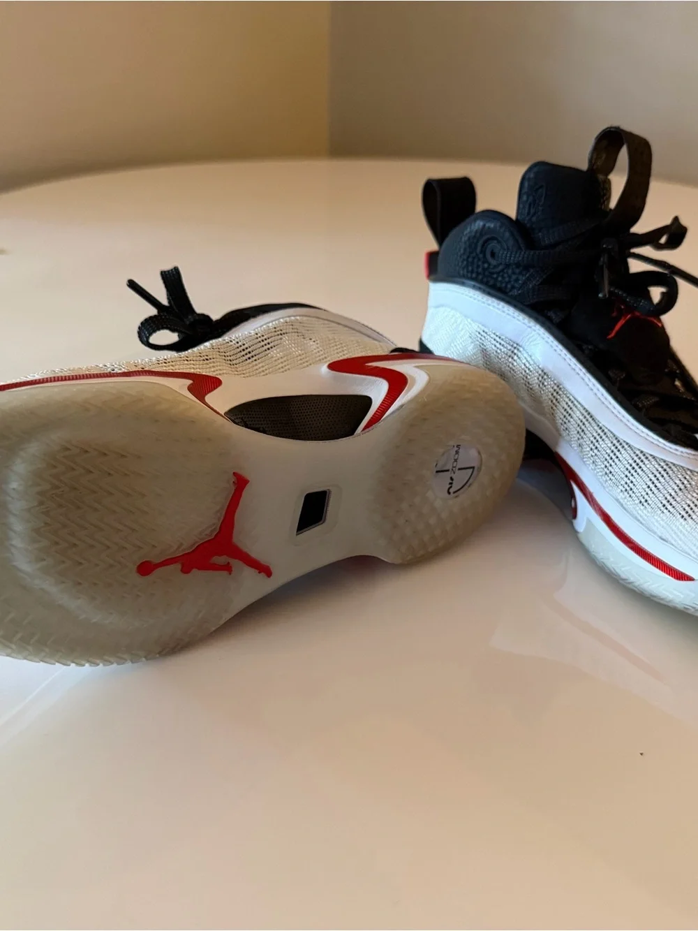Nike Air Jordan 36 Psychic Energy Men’s White Black with Red Accent Sneakers